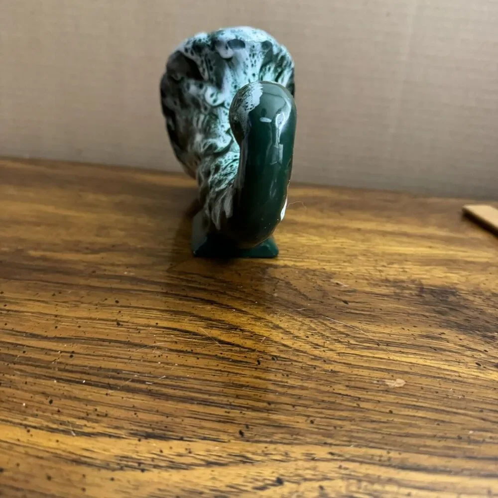 Italian M.N.Co Art Pottery Cornucopia Vase Planter MCM Glaze‎ Italy Vtg Green